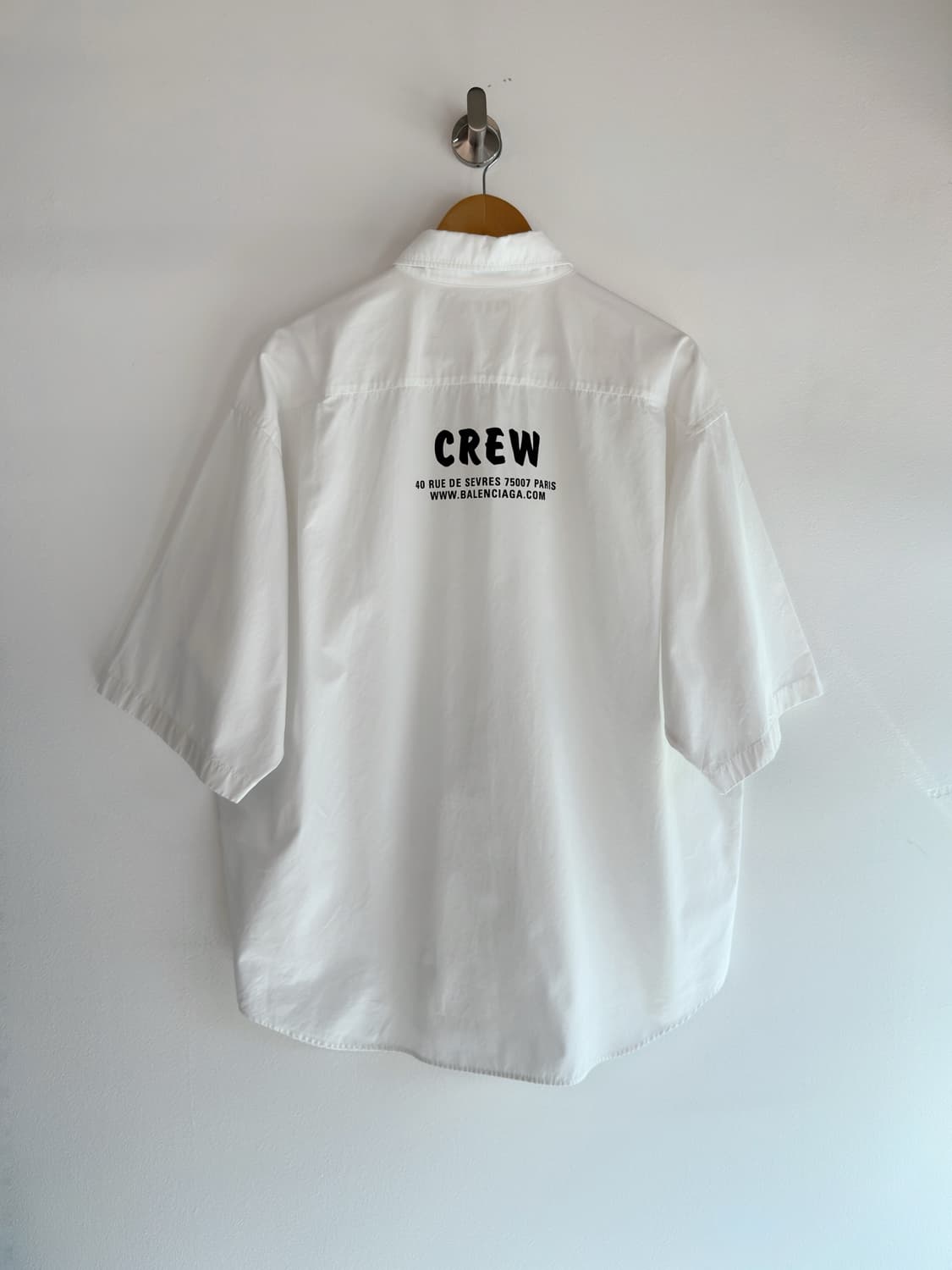 발렌시아가 21fw 오버사이즈 crew 화이트 코튼 하프 셔츠 상품이미지1