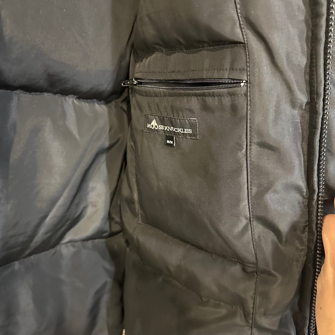 무스너클 롱패딩 야상 파카 블랙 M 상품이미지4