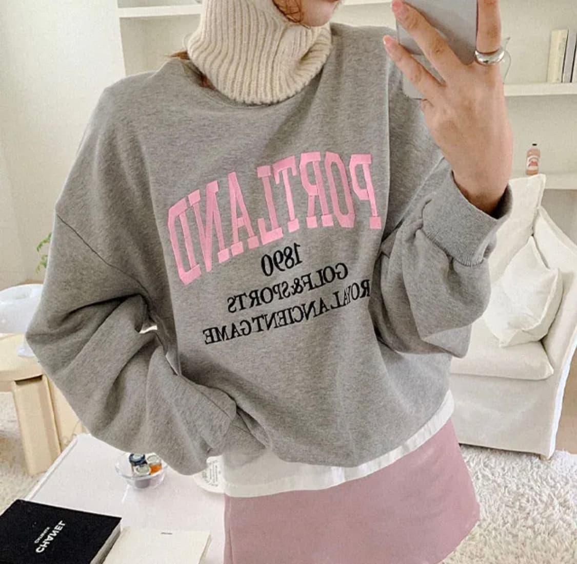 -ˋˏ포틀랜드 멜란지 회색 맨투맨ˎˊ- 상품이미지1