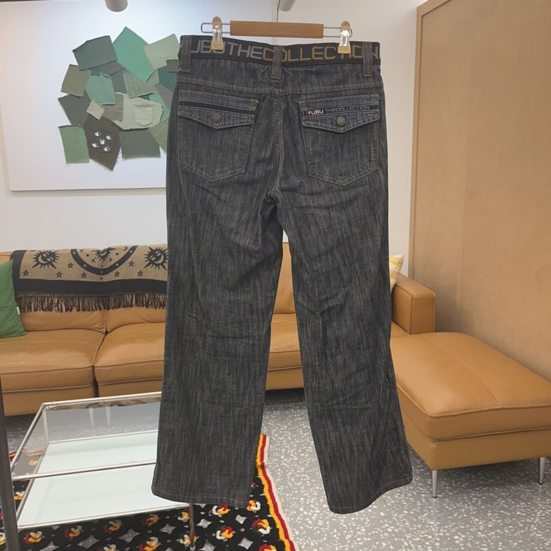 푸부 올드스쿨 Y2K 로우 인디고 빈티지 데님 팬츠 28인치 C06508 상품이미지4