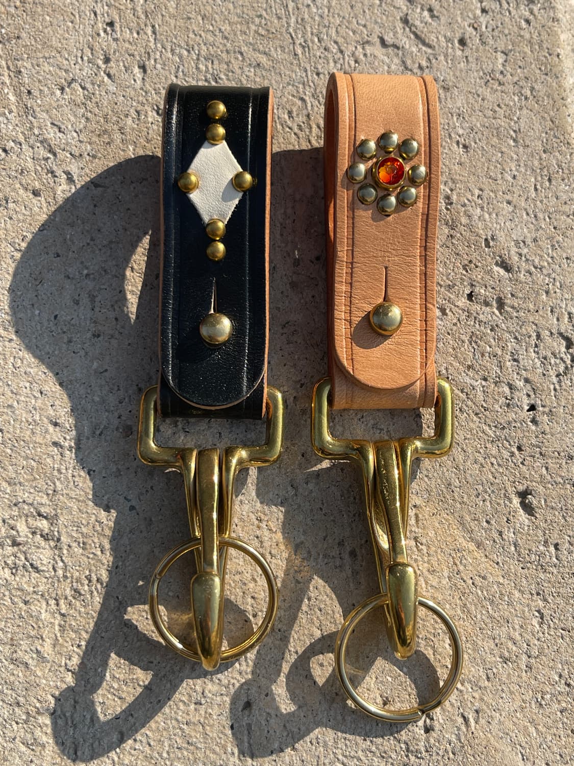 천연 소가죽 벨트 루프 키링 상품이미지1