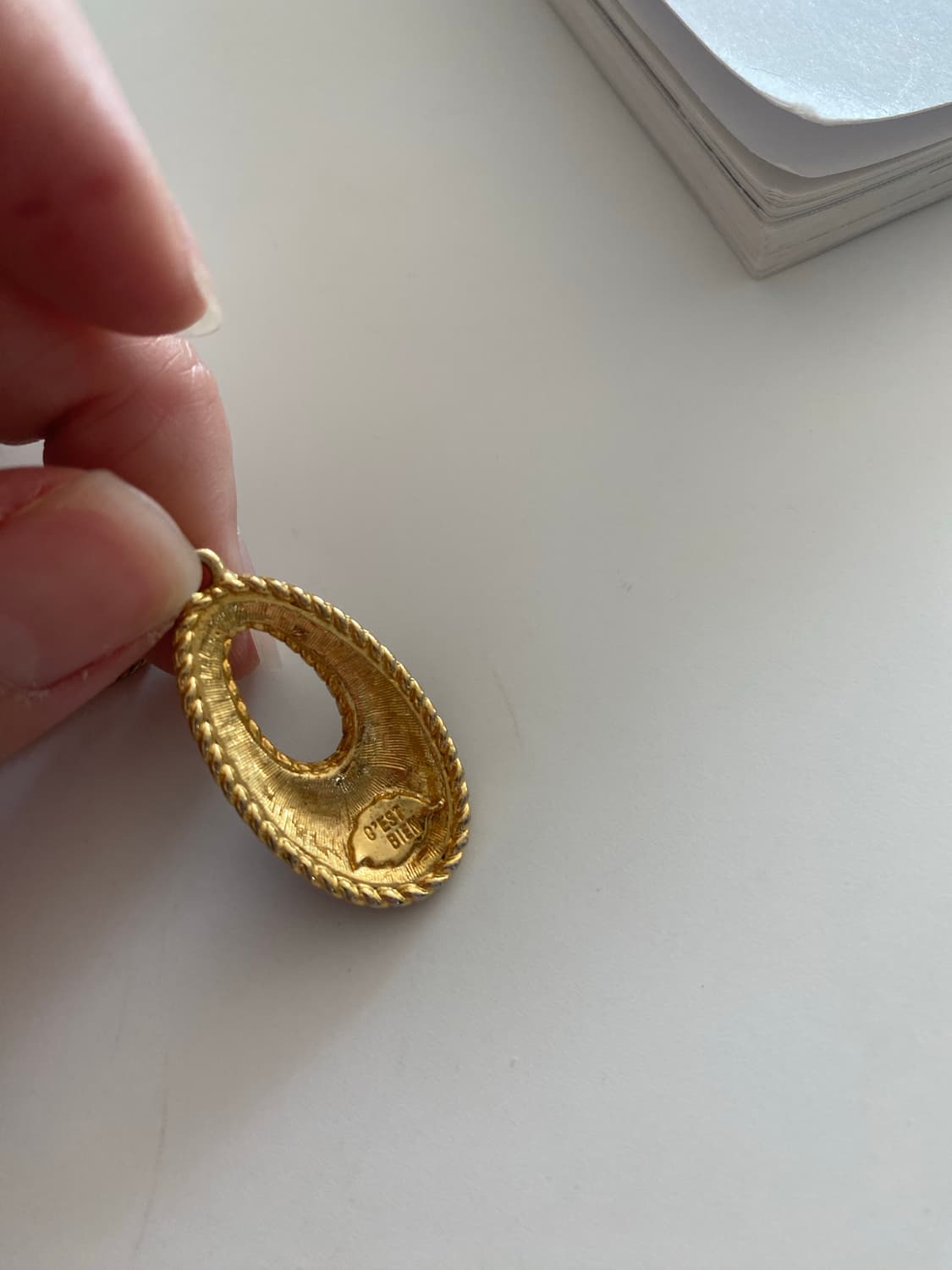 골드 체인 버건디 펜던트 목걸이  c est bien (sr) 상품이미지8