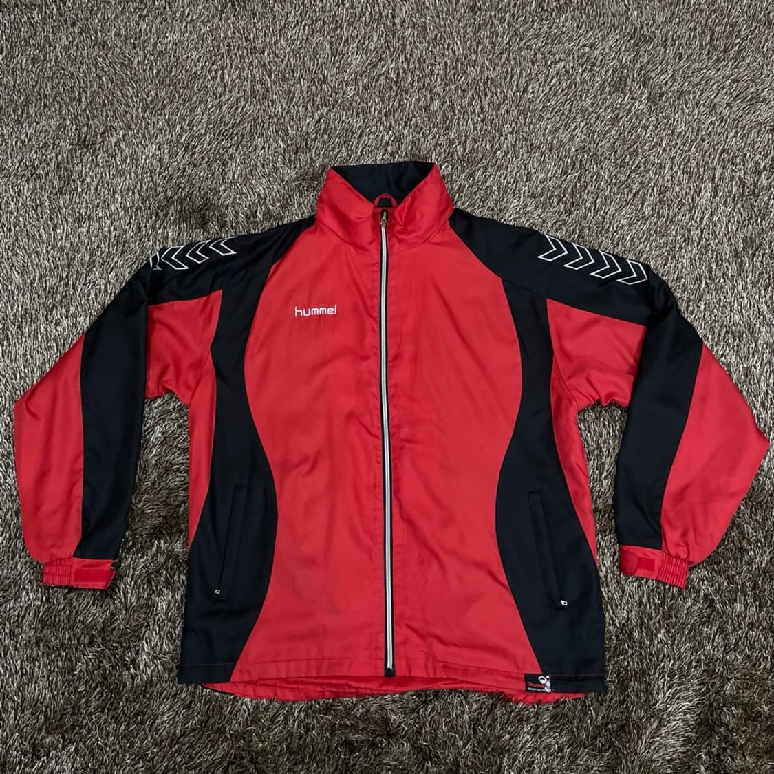험멜 Hummel 레드 배색 트레이닝 바람막이 집업 XL 상품이미지9