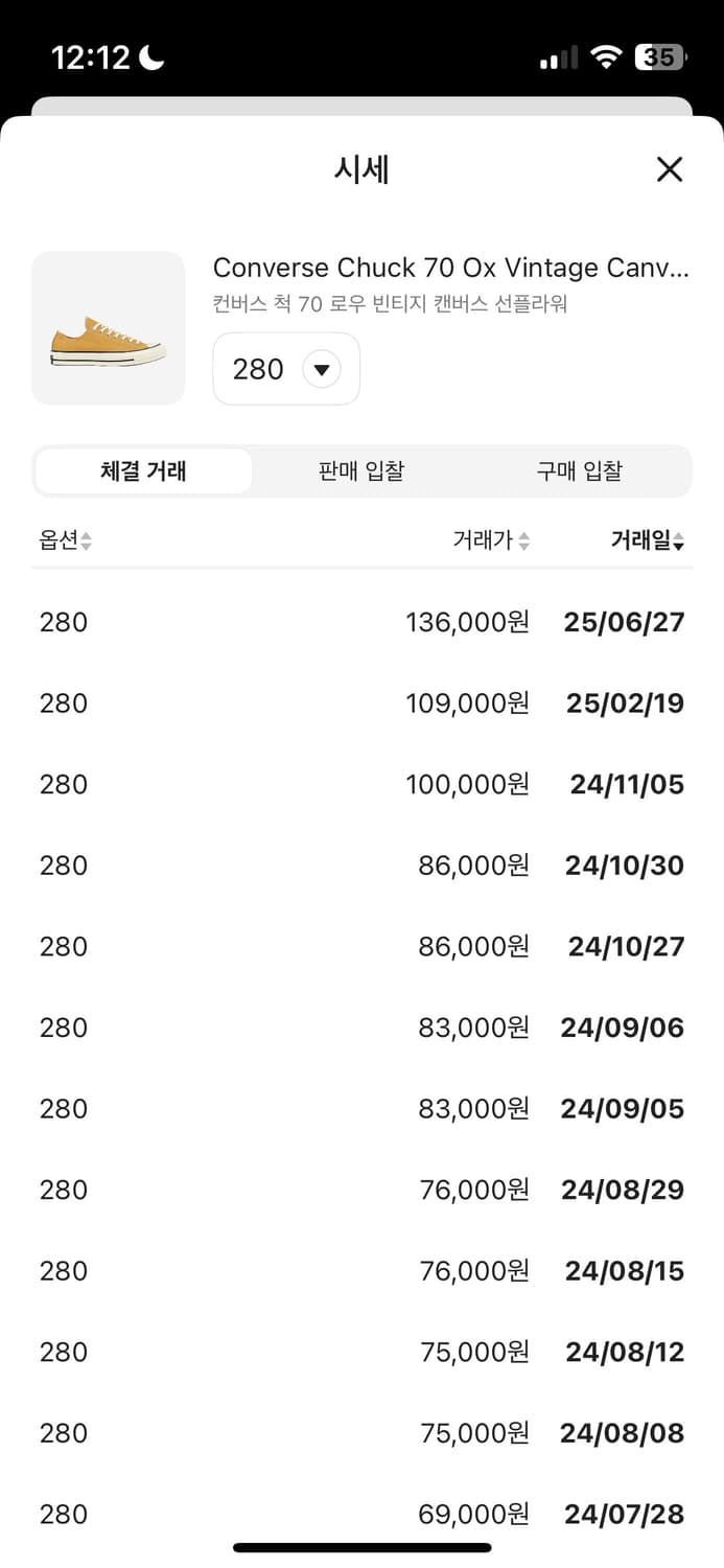 컨버스 척 70 로우 빈티지 캔버스 선플라워 스니커즈 280 상품이미지5