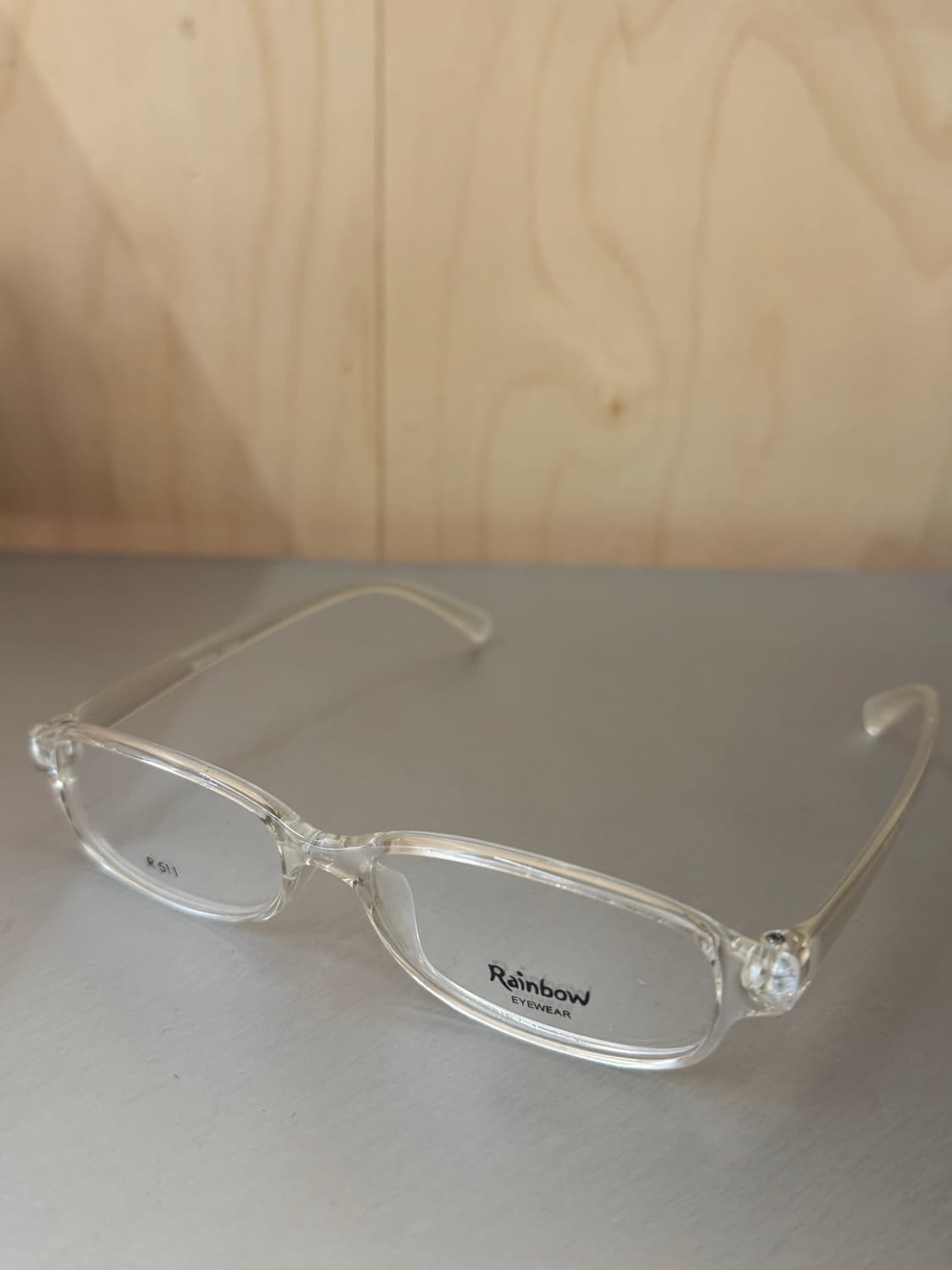 아이보리 클리어 슬림 스퀘어 프레임 상품이미지1