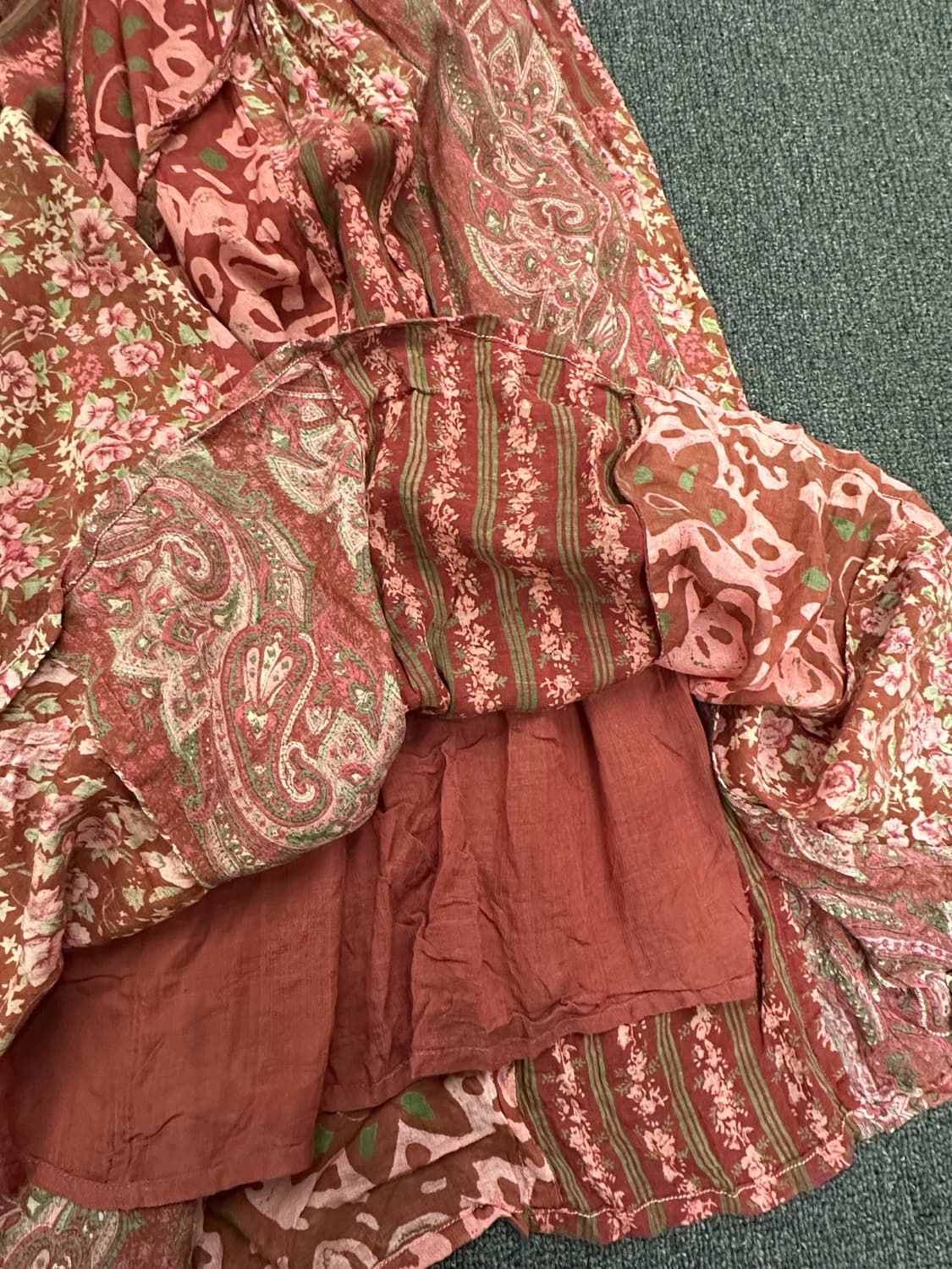 OS)Japanese vintage 패턴 밴딩 롱스커트 상품이미지3