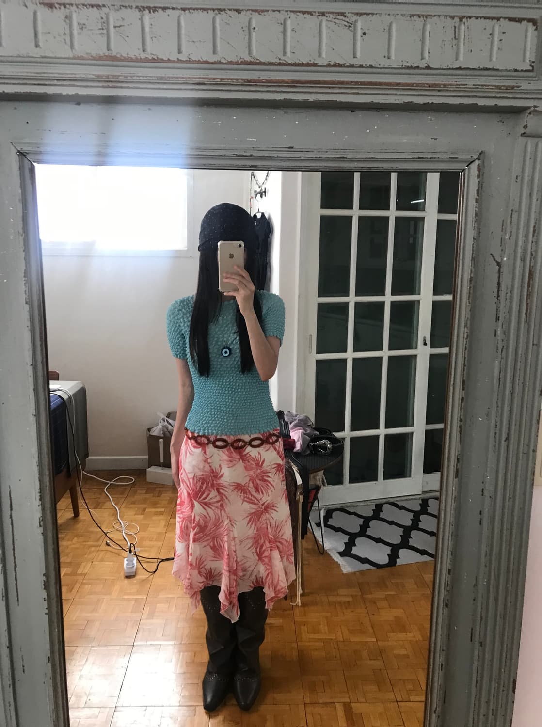  vintage blue popcorn top  상품이미지2