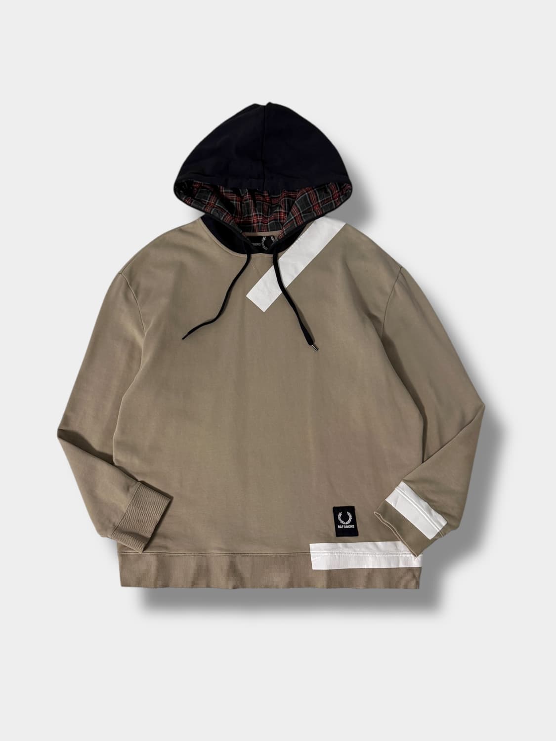 라프시몬스 x 프레드페리 루즈핏 테이프 디테일 후드 상품이미지1