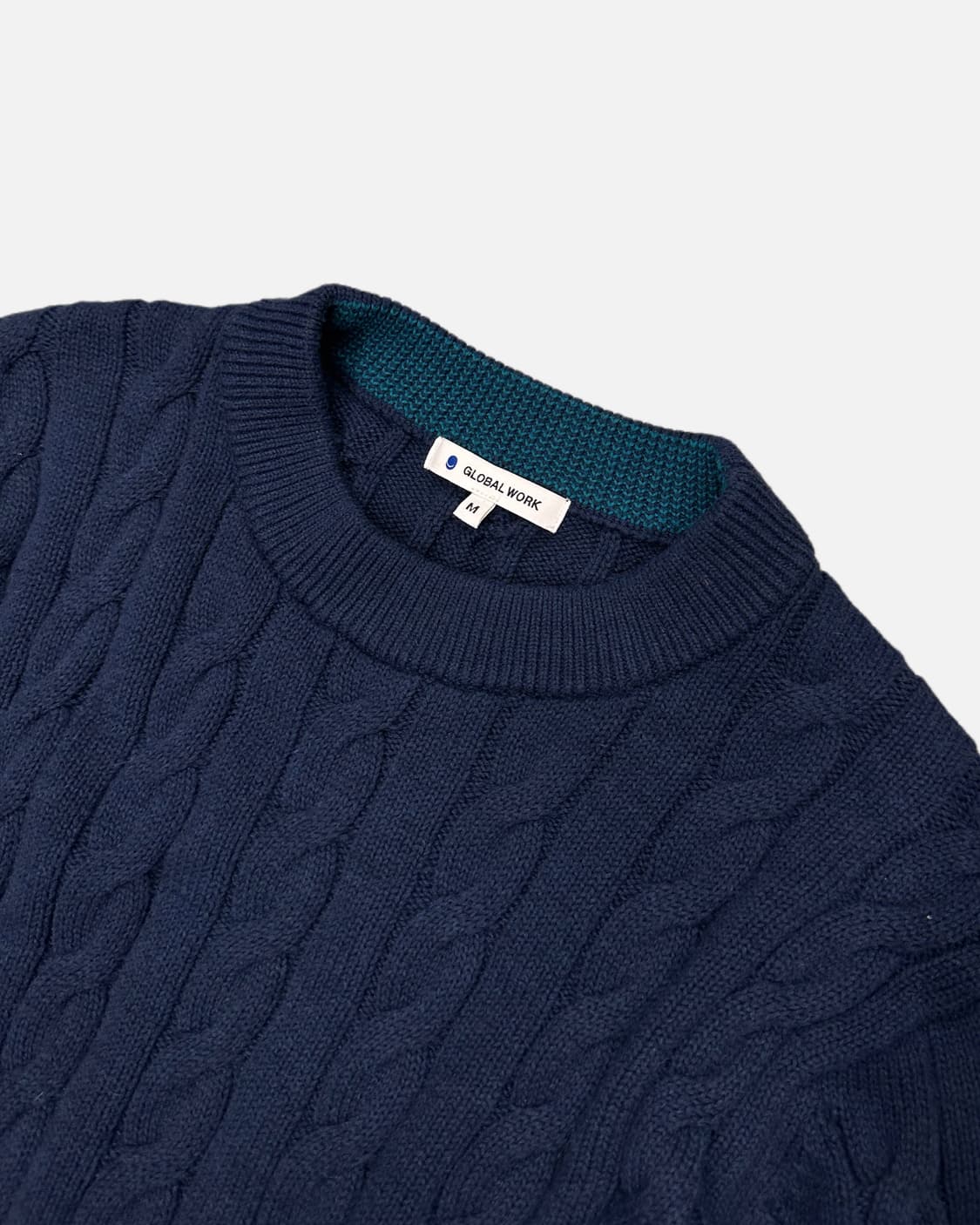 GLOBAL WORK navy cable knit 상품이미지3