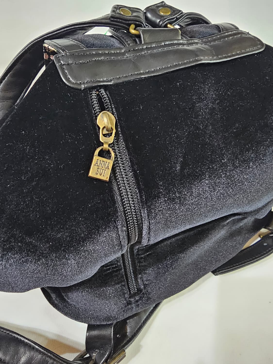 ANNA SUI 안나수이 빈티지 벨벳 벨로아 복조리 백팩 상품이미지7