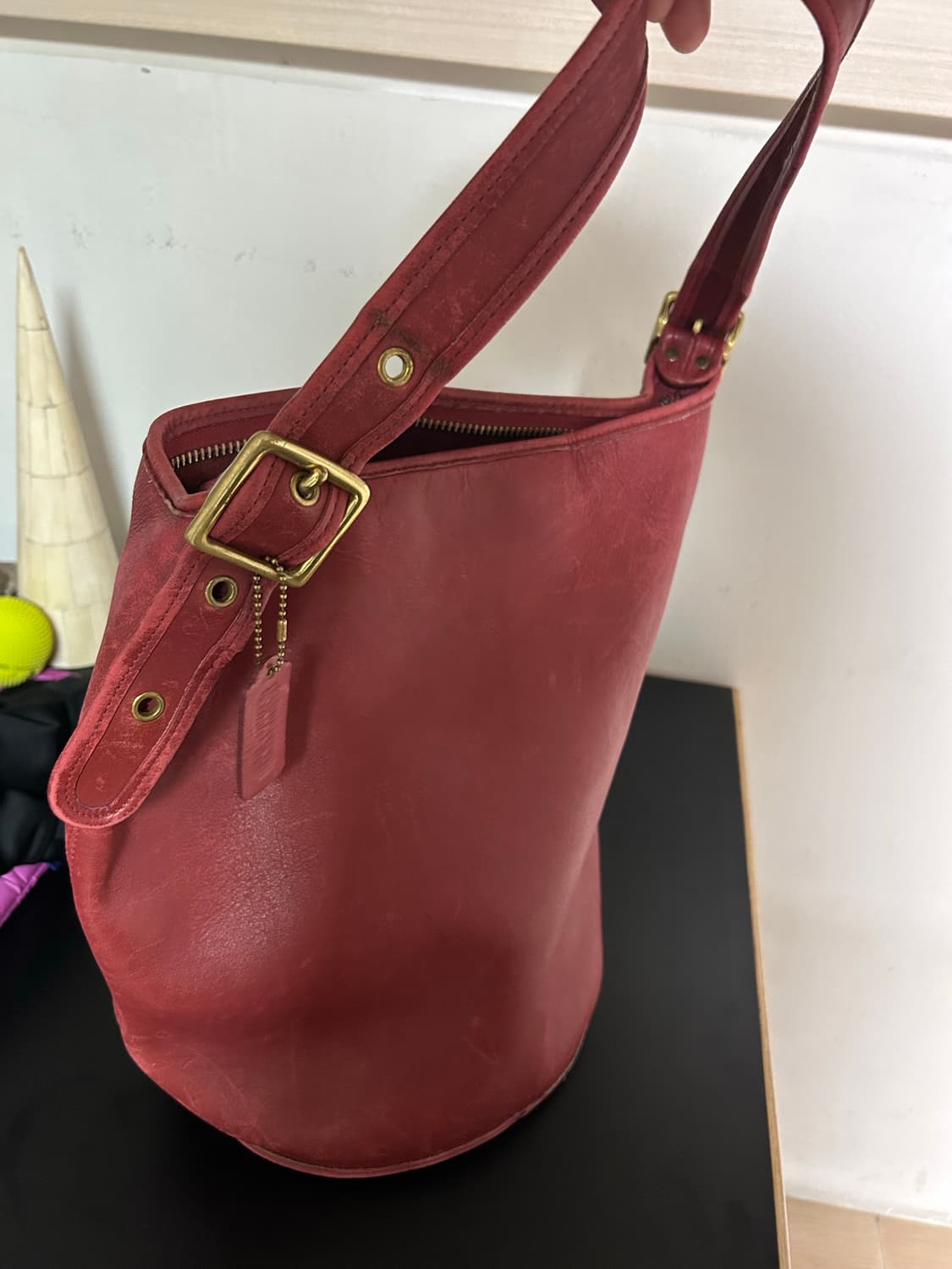 코치 빈티지 더플백 레드 라지 사이즈 상품이미지1