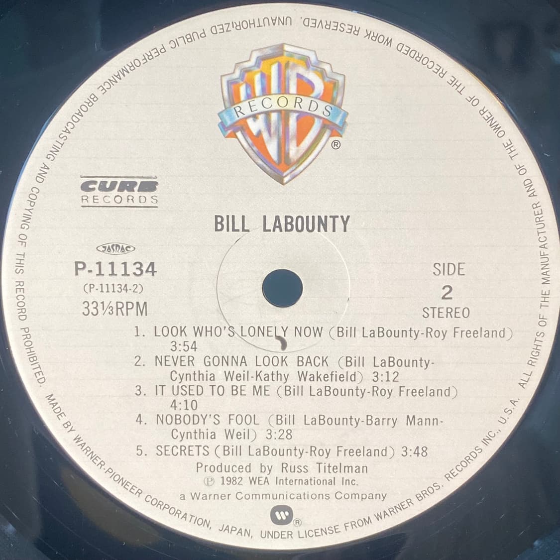 (중고LP-팝록) Bill LaBounty -Bill LaBounty 상품이미지5