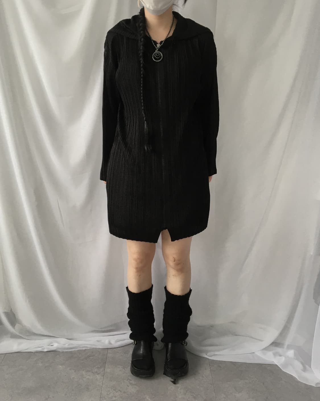 Fairy hood point pleats zip up 상품이미지6
