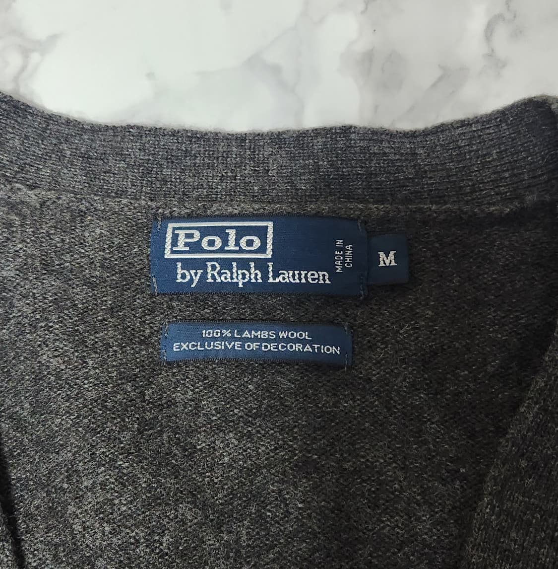 Polo 폴로 랄프로렌 로고 차콜 램스울 니트 가디건 상품이미지5