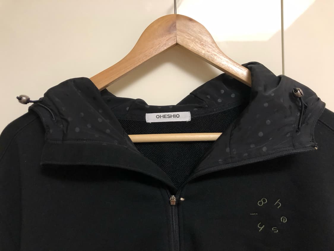 DOT HOODED ZIP-UP, BLACK 상품이미지6