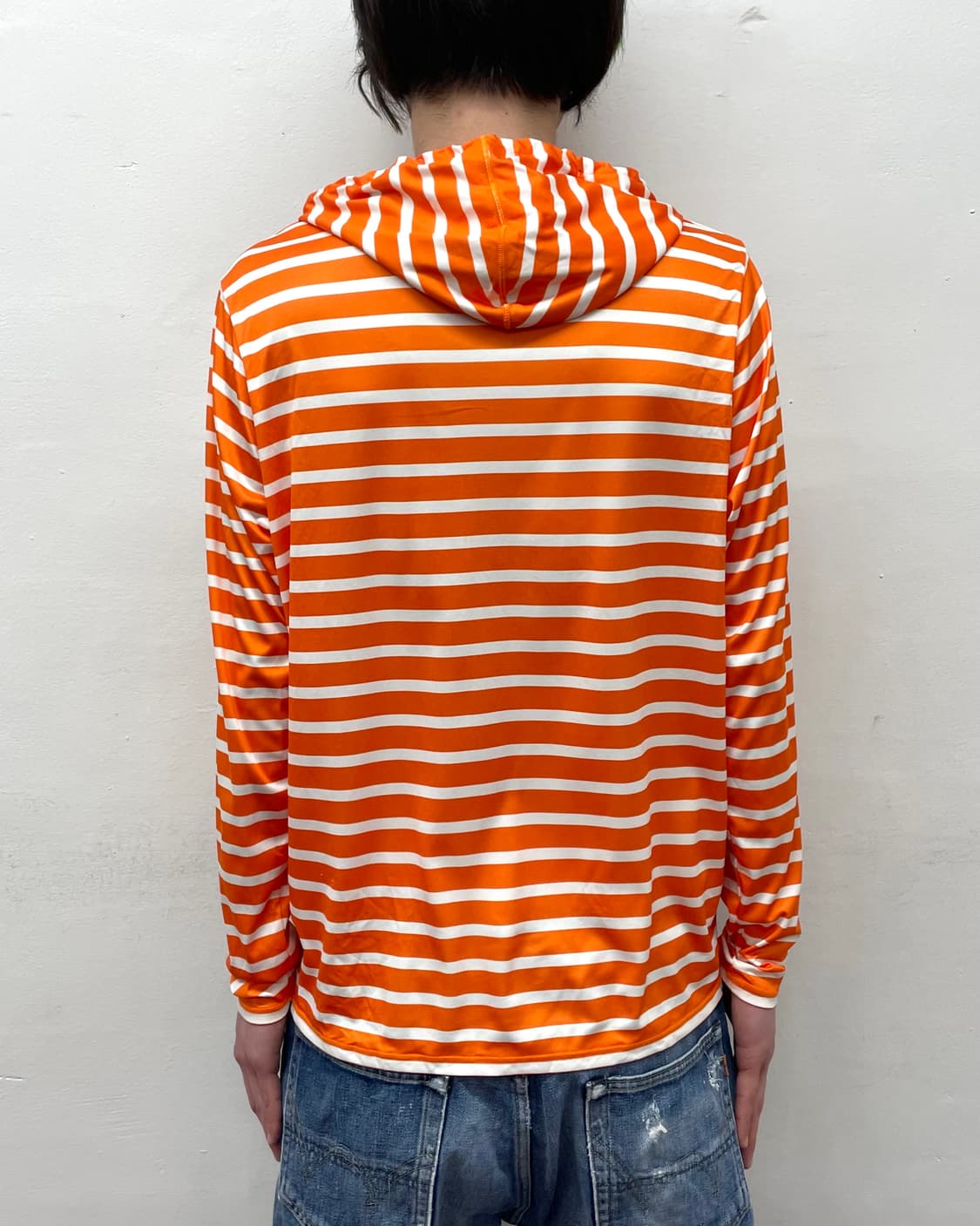 Orange Stripe Hooded Zip-Up 상품이미지2