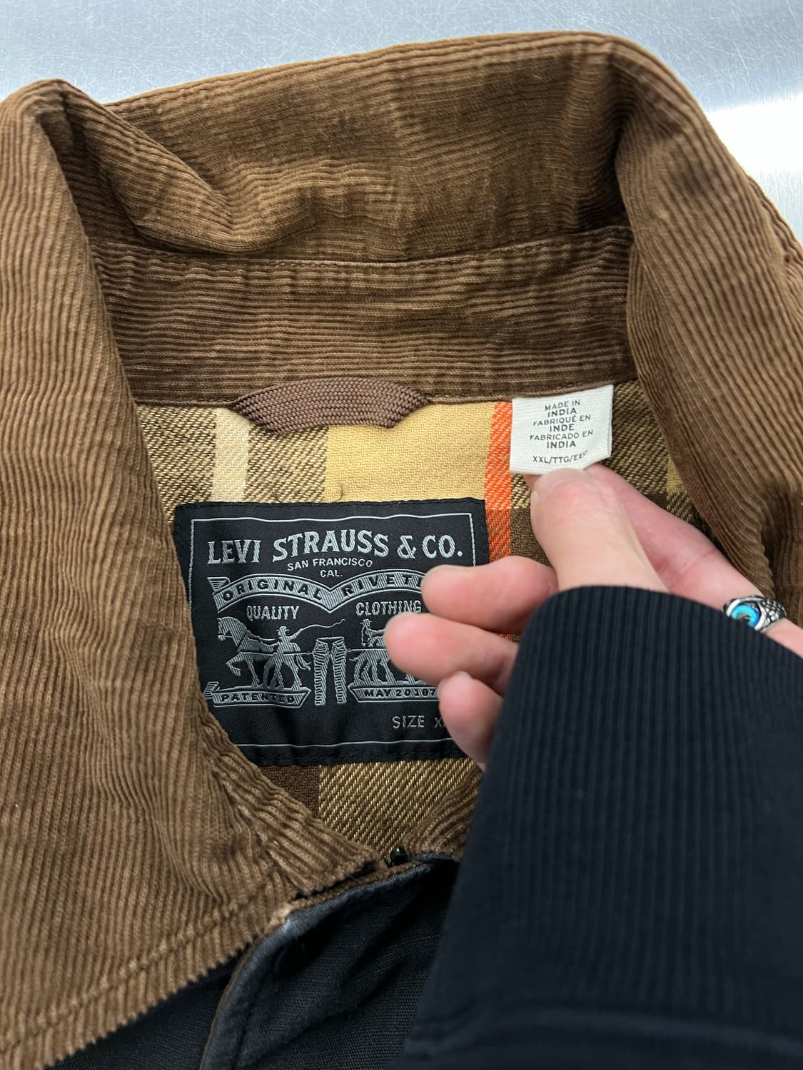 리바이스 다크 그레이 코듀로이 카라 헌팅 자켓 상품이미지7