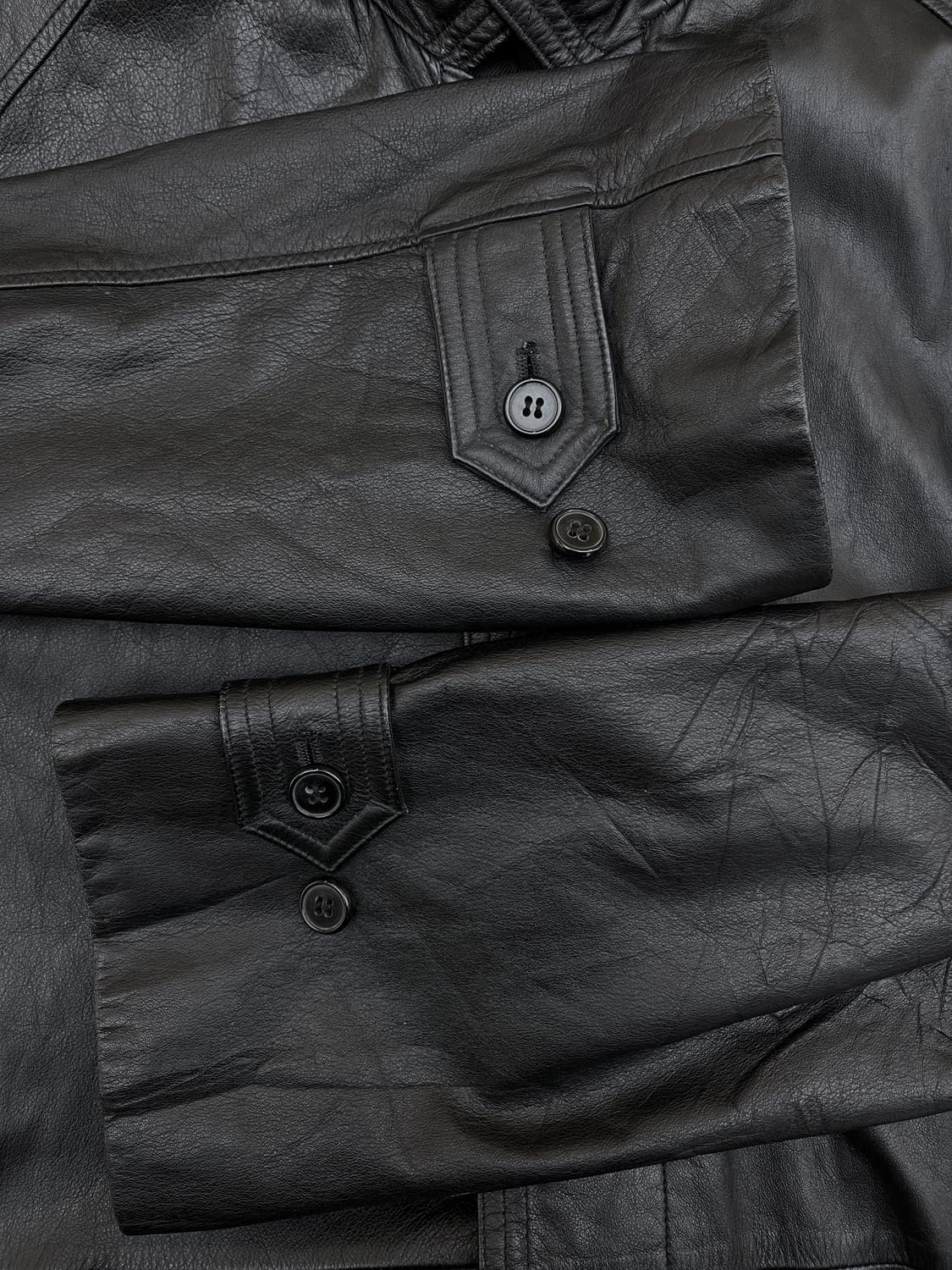 Monique 90s 카우 레더 트렌치 코트 상품이미지8