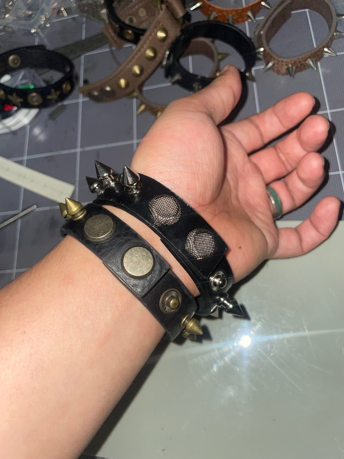 Studs leather bracelet (ver. 2) 상품이미지5