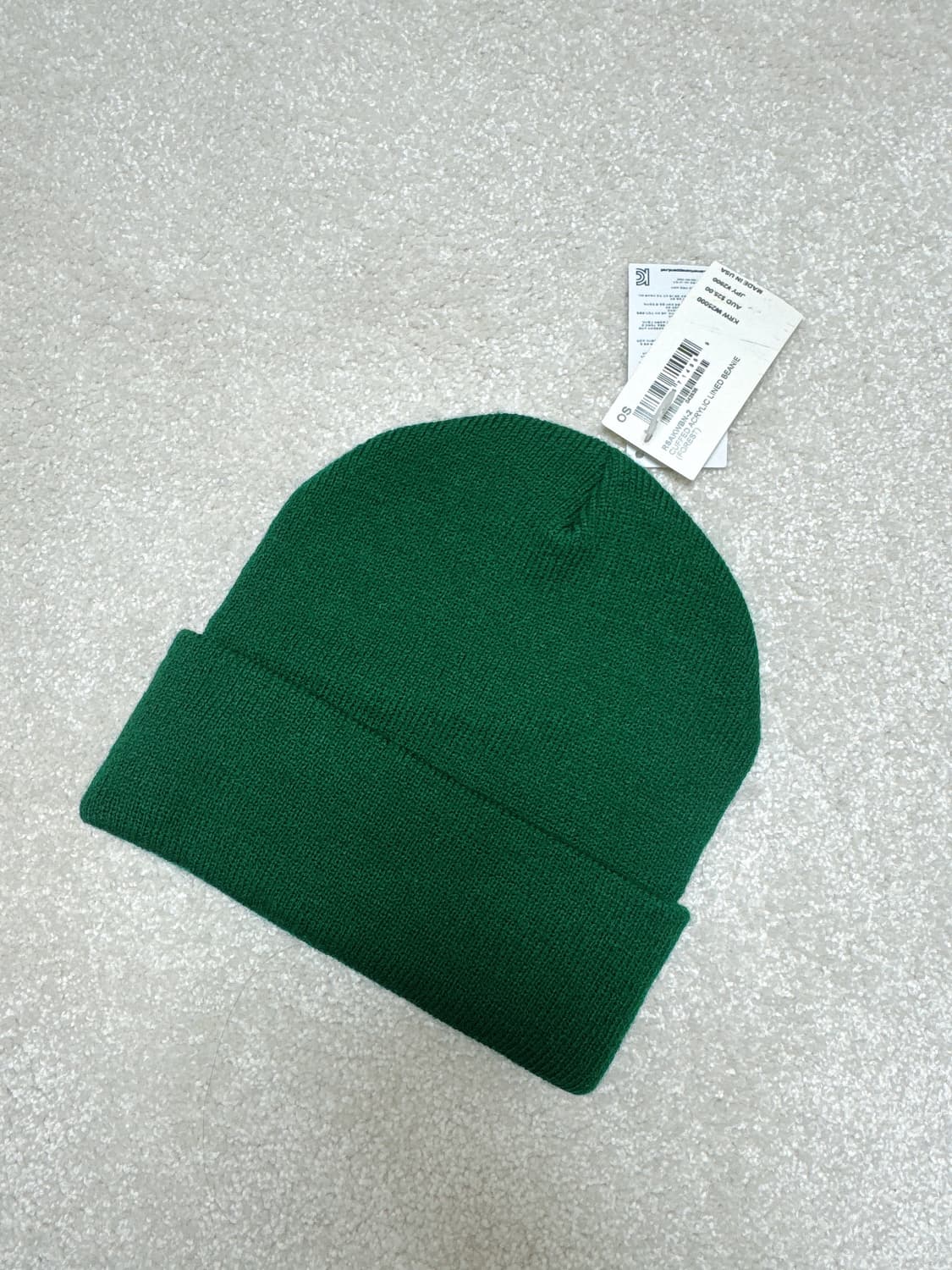 아메리칸어페럴 딥그린 컬러 비니 택달린 새상품 겨울 모자 초록 상품이미지4