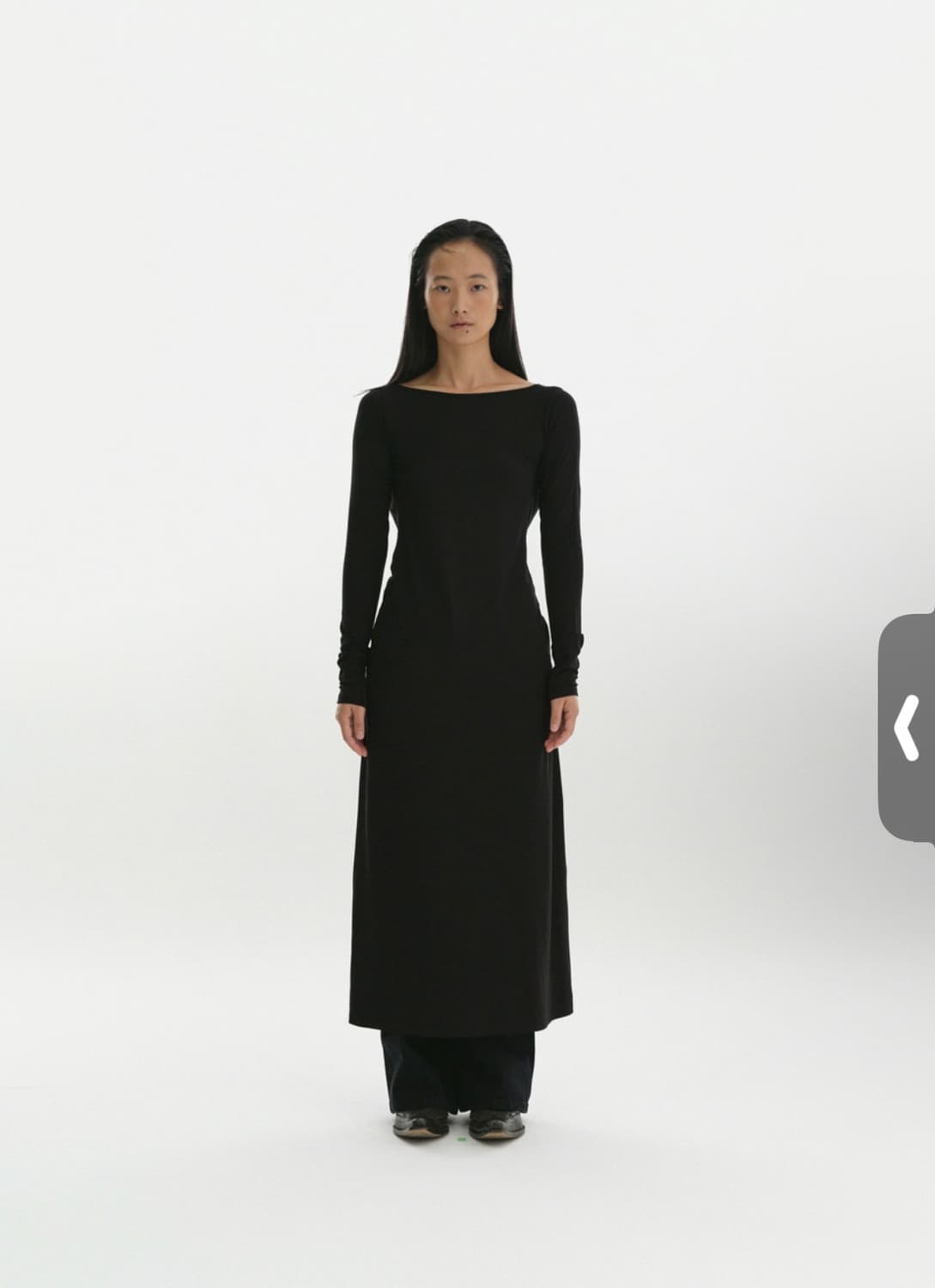 리포스) Back Drape Jersey Dress BK M 상품이미지3