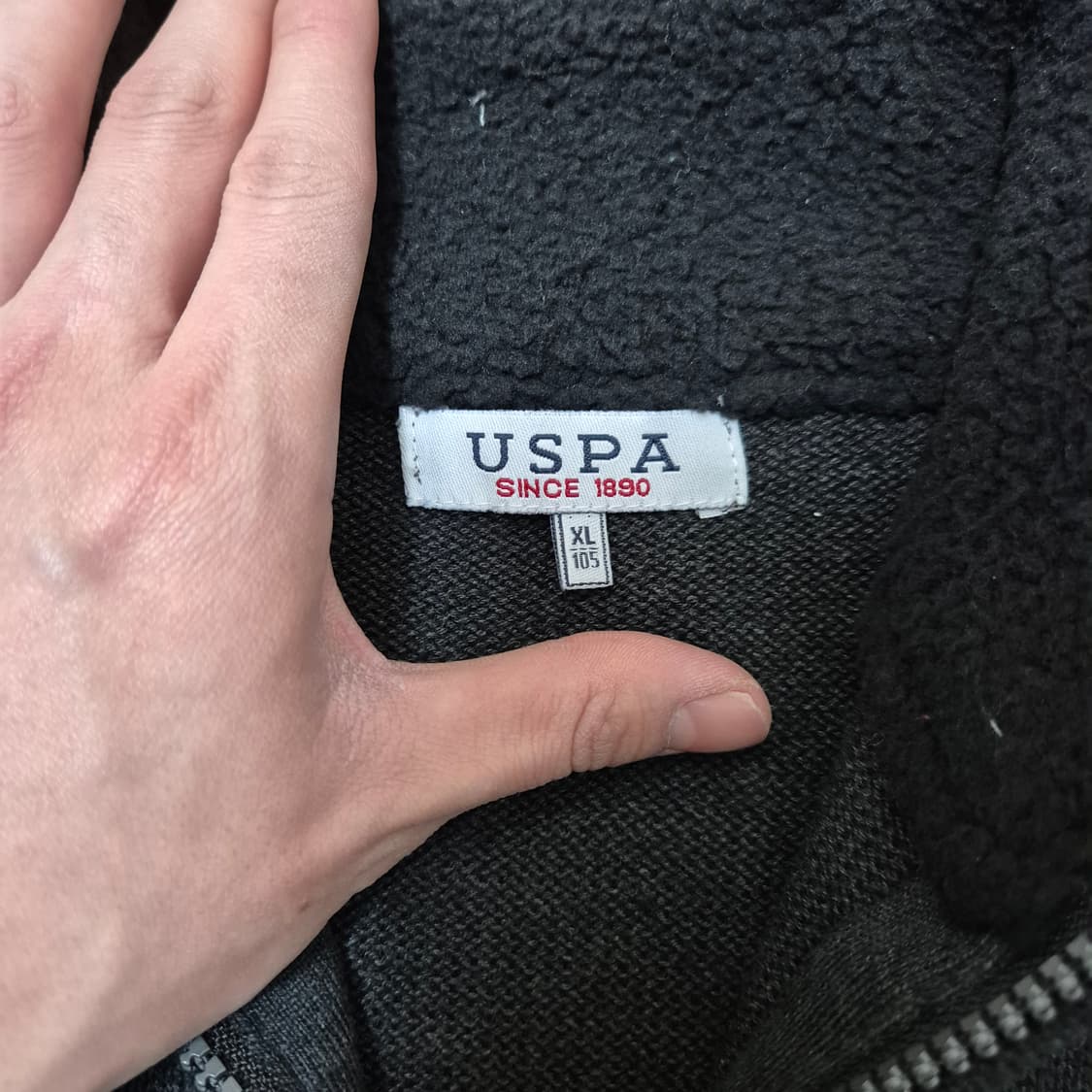 US 폴로 아센 자수로고 반집업 긴팔 니트 XL(105) 상품이미지6