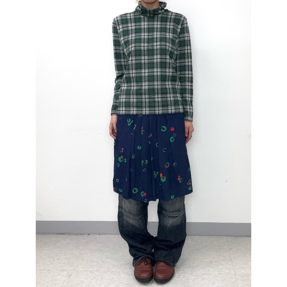 빈티지 그린 체크 롱슬리브 이너 상품이미지2