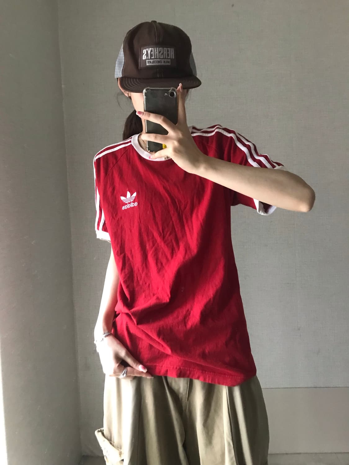 아디다스 레드 링거반팔티셔츠 상품이미지3