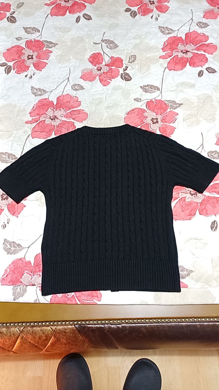 예일 크롭반팔가디건 S 여성55 가슴45 기장54 상품이미지5