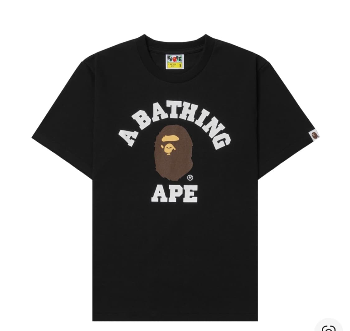 베이프 컬리지 티셔츠 블랙 XXL 상품이미지1