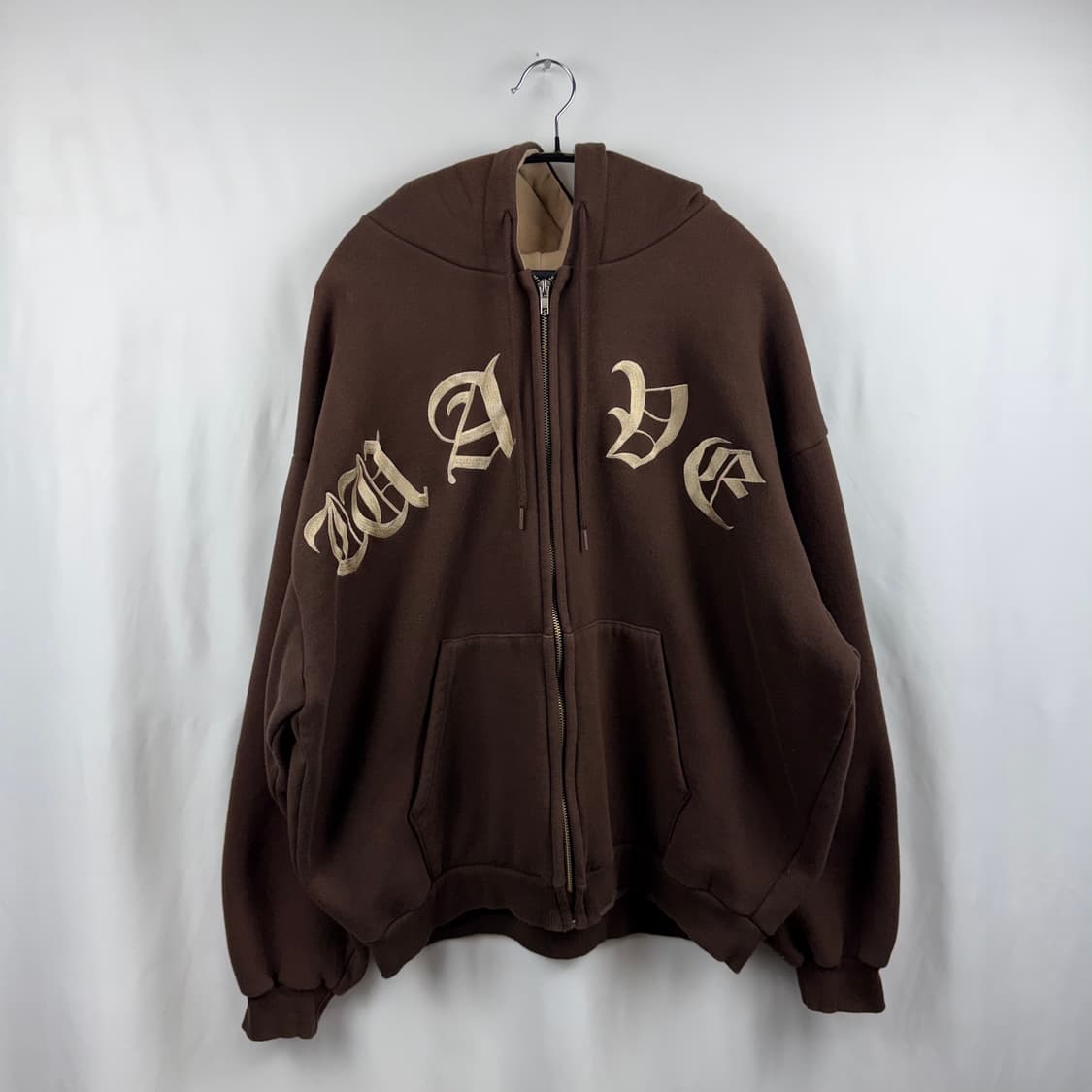 (F) WAVE 레터링 후드집업 브라운 상품이미지2