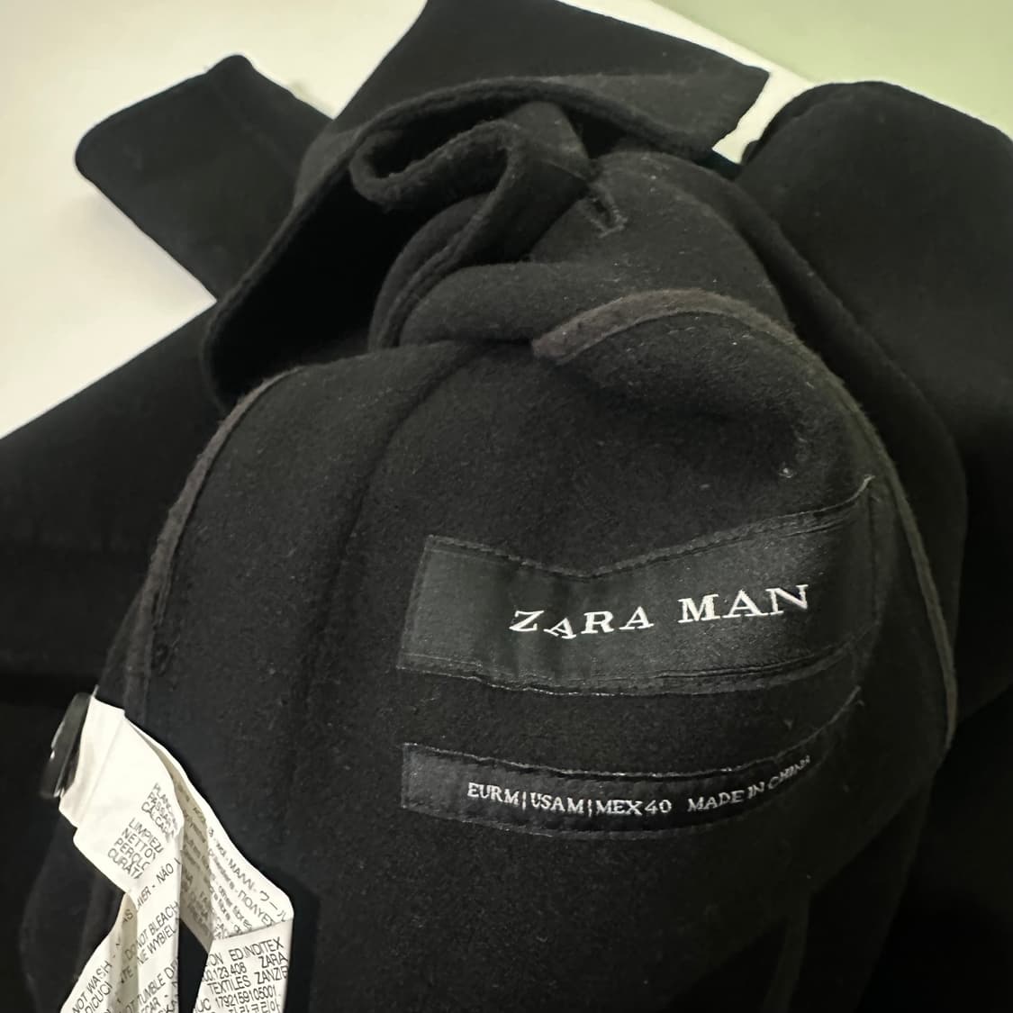 M 95 자라맨 블랙 라나울 핸드메이드 울 싱글코트 상품이미지6