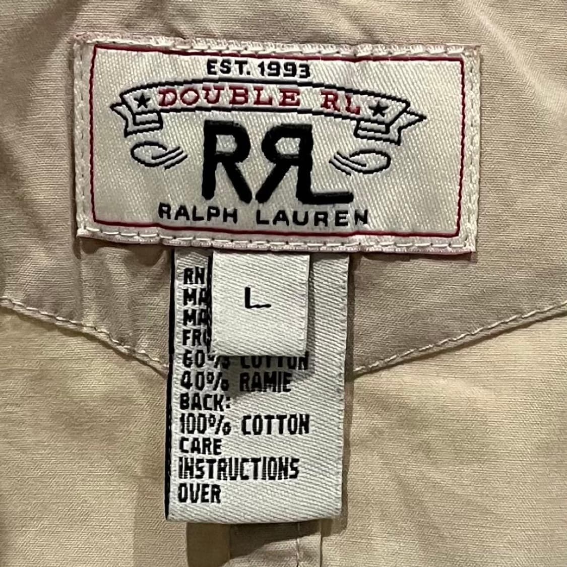  RRL 빈티지 핀스트라이프 코튼 워크 베스트 샌드 베이지 상품이미지2