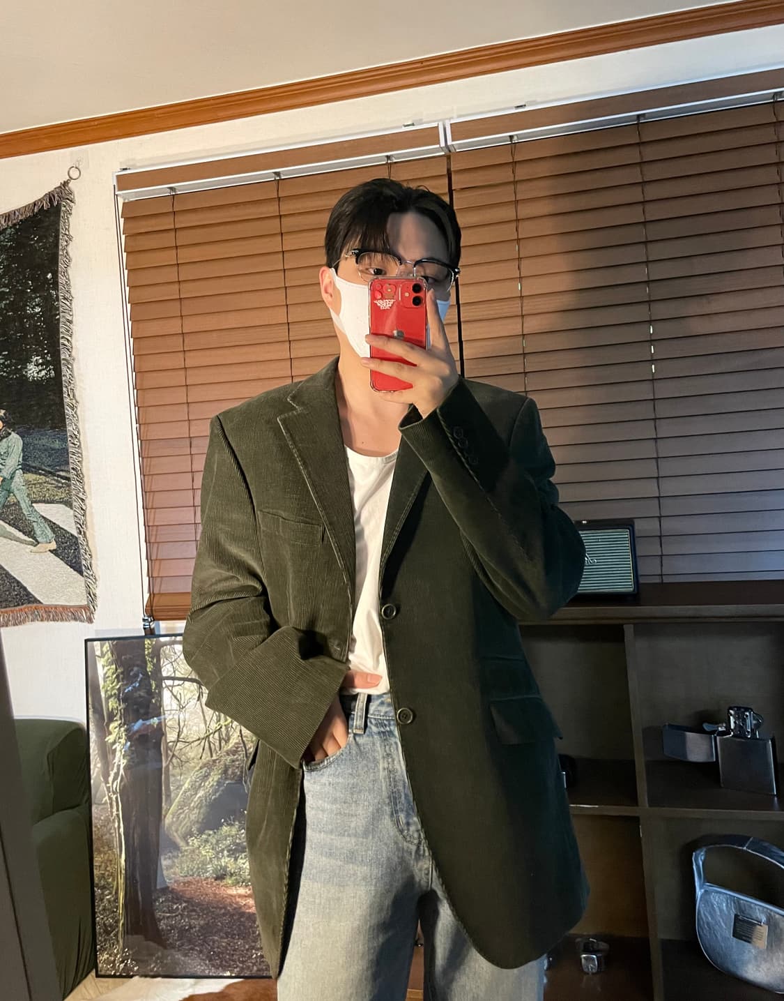 버버리 코듀로이 딥그린 블레이저 상품이미지1