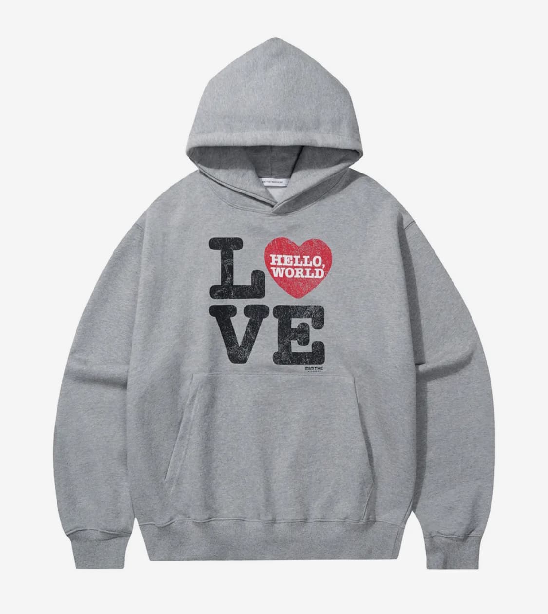 헬로 월드 LOVE 후드티_그레이 상품이미지1