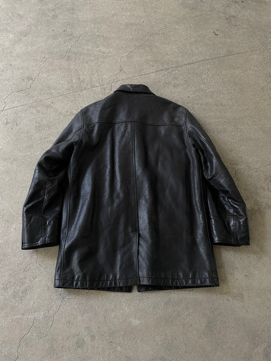 예약중)90s Old GAP Leather Car Coat 상품이미지5