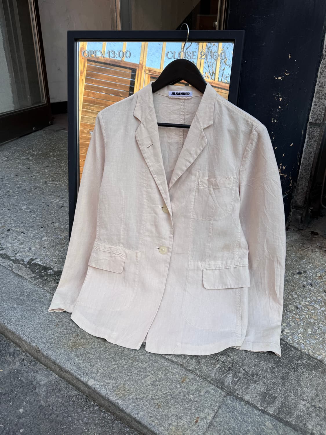 질샌더 라이트 핑크 린넨 버튼 자켓 상품이미지1