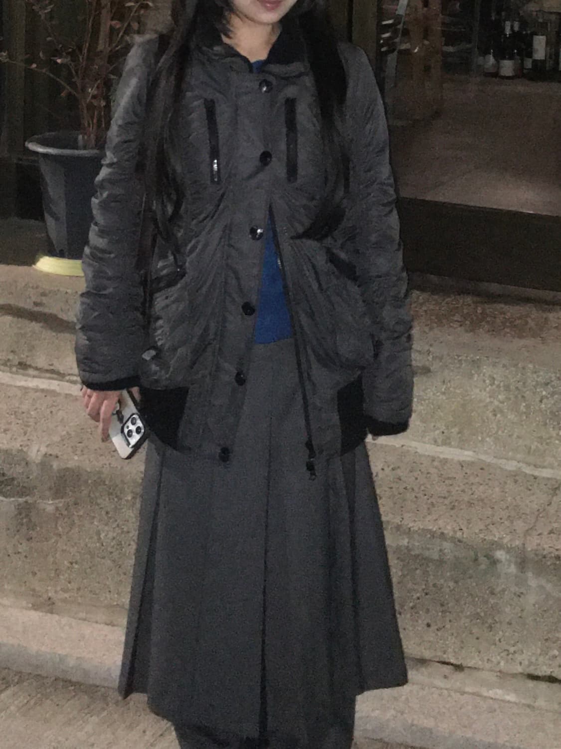 그레이 셔링 빈티지 푸퍼 상품이미지2