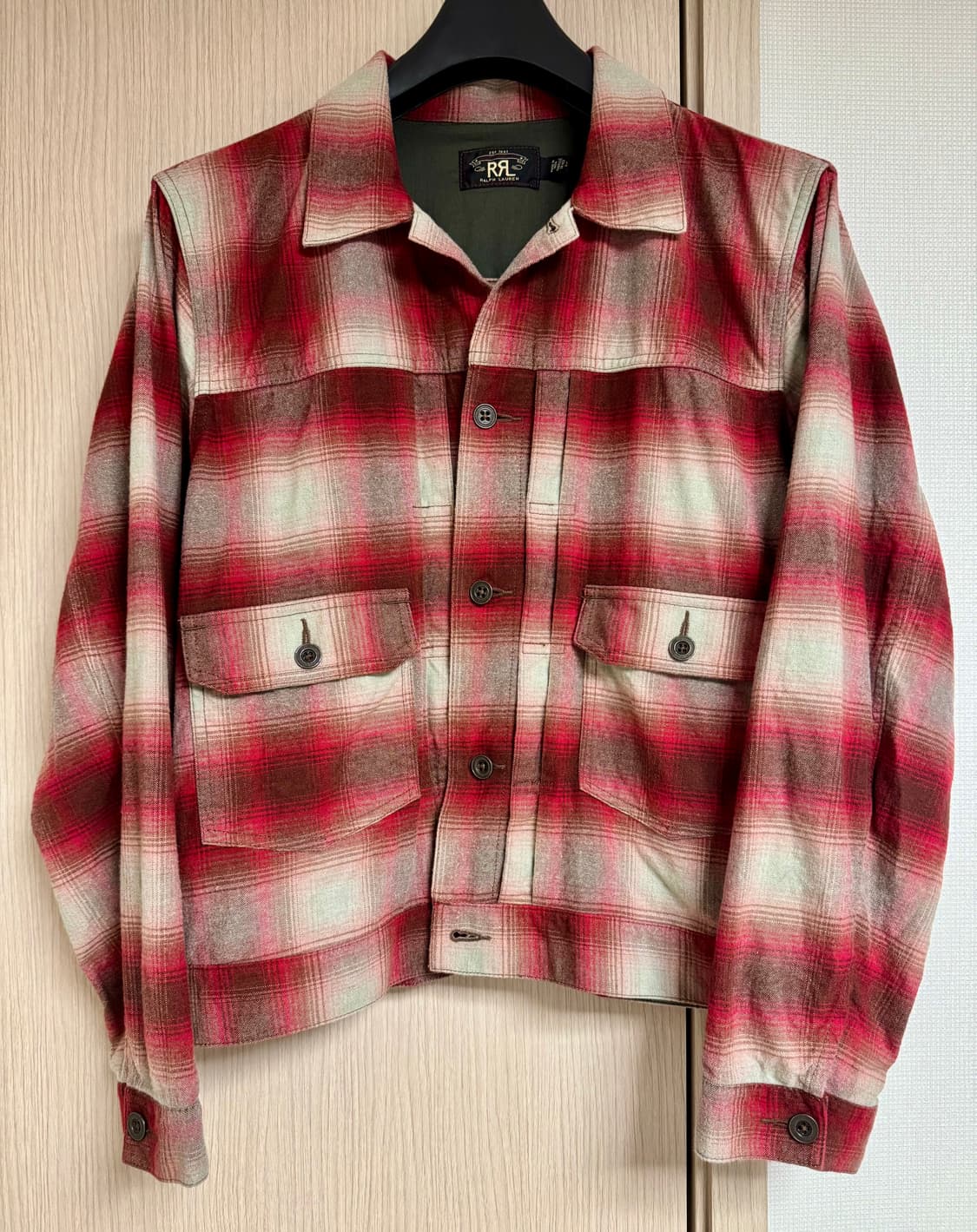 RRL / 플란넬 플래드 울코튼 레드 체크 자켓 타입2 / L 상품이미지1