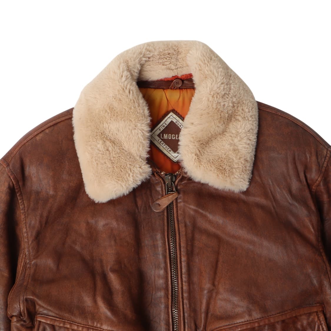 Lmogees 빈티지 시어링 봄버 레더자켓 상품이미지2