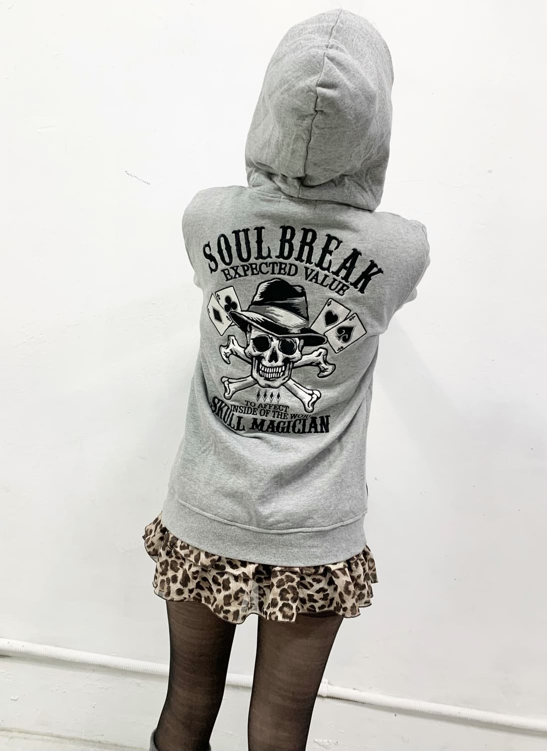 [SOUL BREAK] 레오파드 스컬 포커 후드집업 상품이미지3