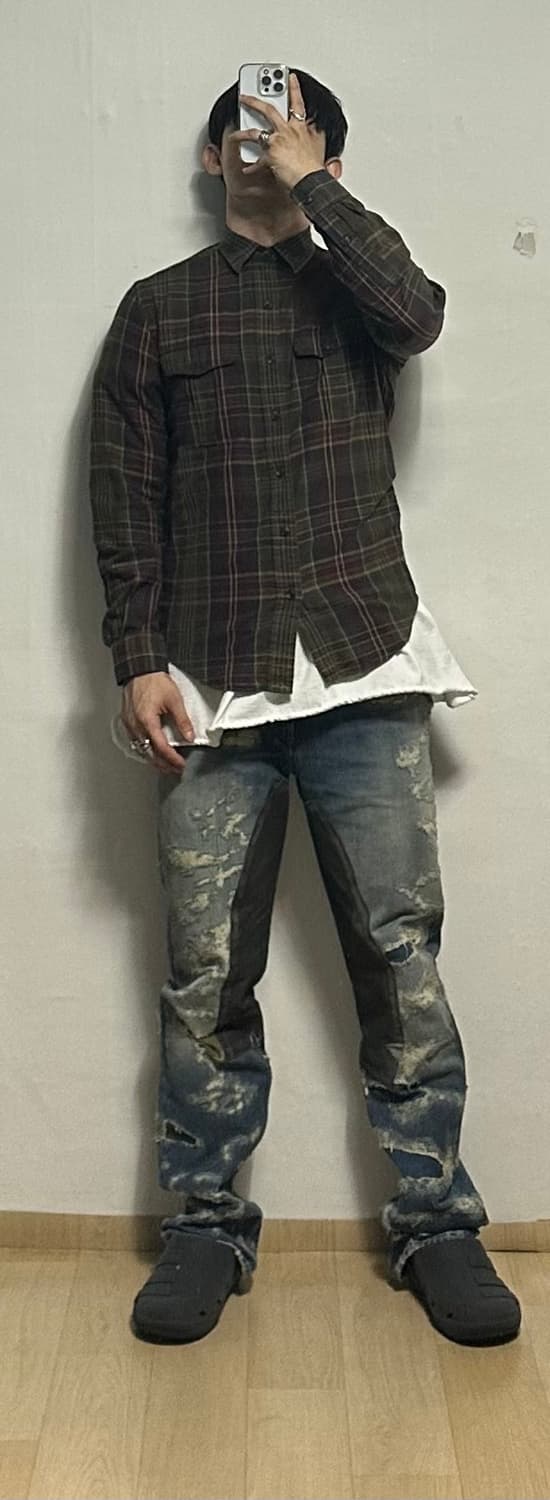 폴로 랄프로렌 레더패치 체크 셔츠 상품이미지5