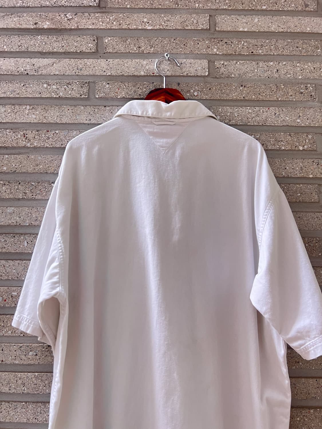 [XL]90's 타미힐피거 싱글포켓 하프 집업 셔츠 상품이미지9