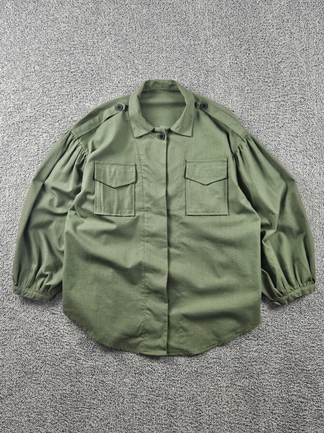 빈티지 올리브 포켓 셔링암 셔츠 ( L추정 ) / 11247 상품이미지1