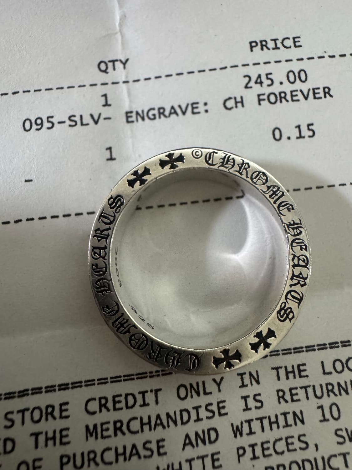 정품 크롬하츠 포에버링 실버 반지입니다 상품이미지3