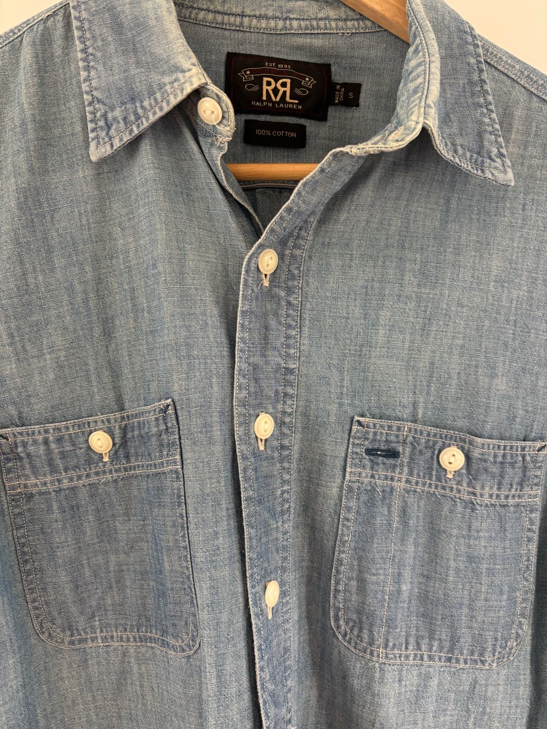 [S] RRL 샴브레이 워크셔츠 인디고 상품이미지3