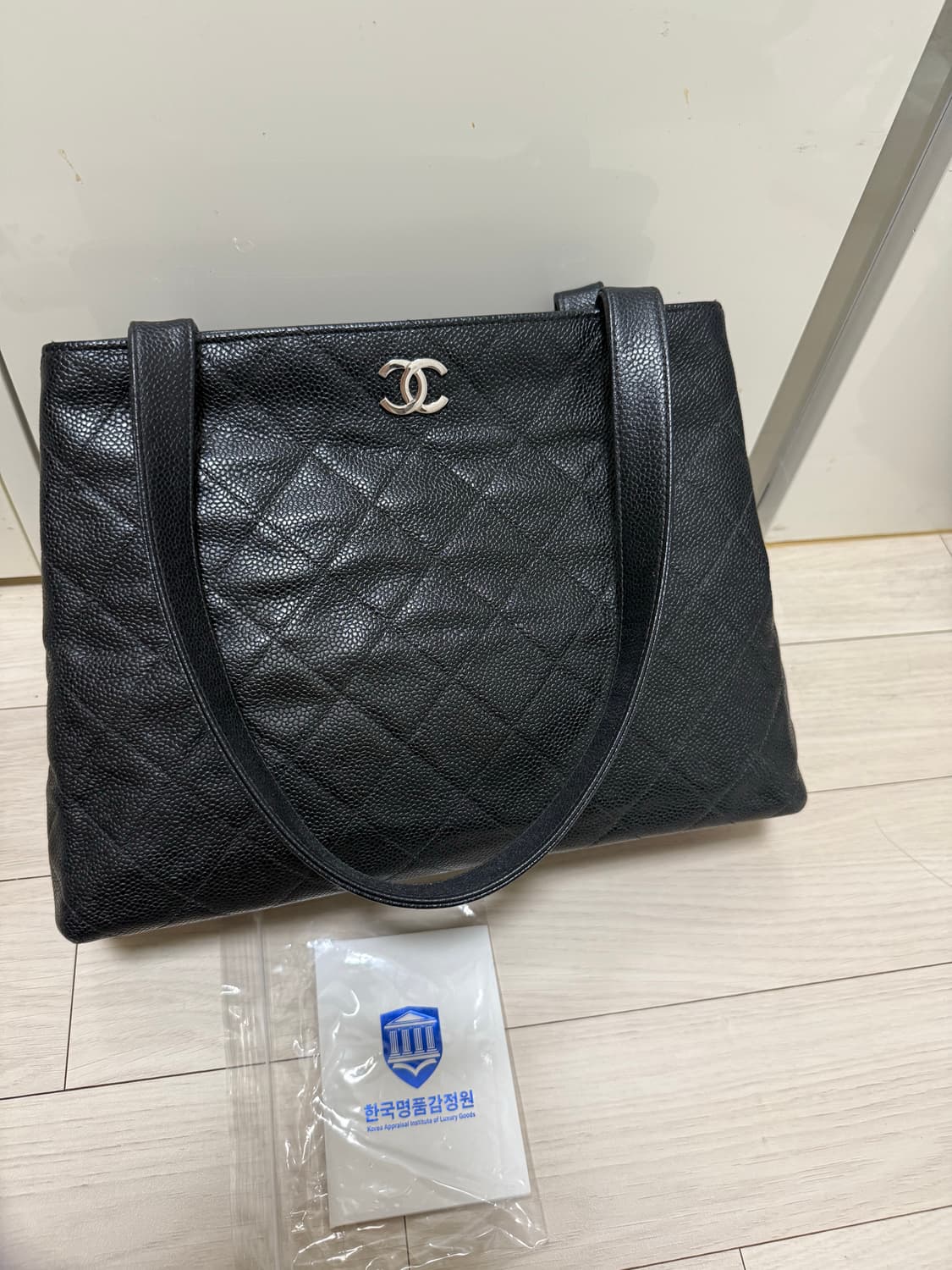 샤넬 빈티지 블랙 캐비어 숄더백 토트백 상품이미지3