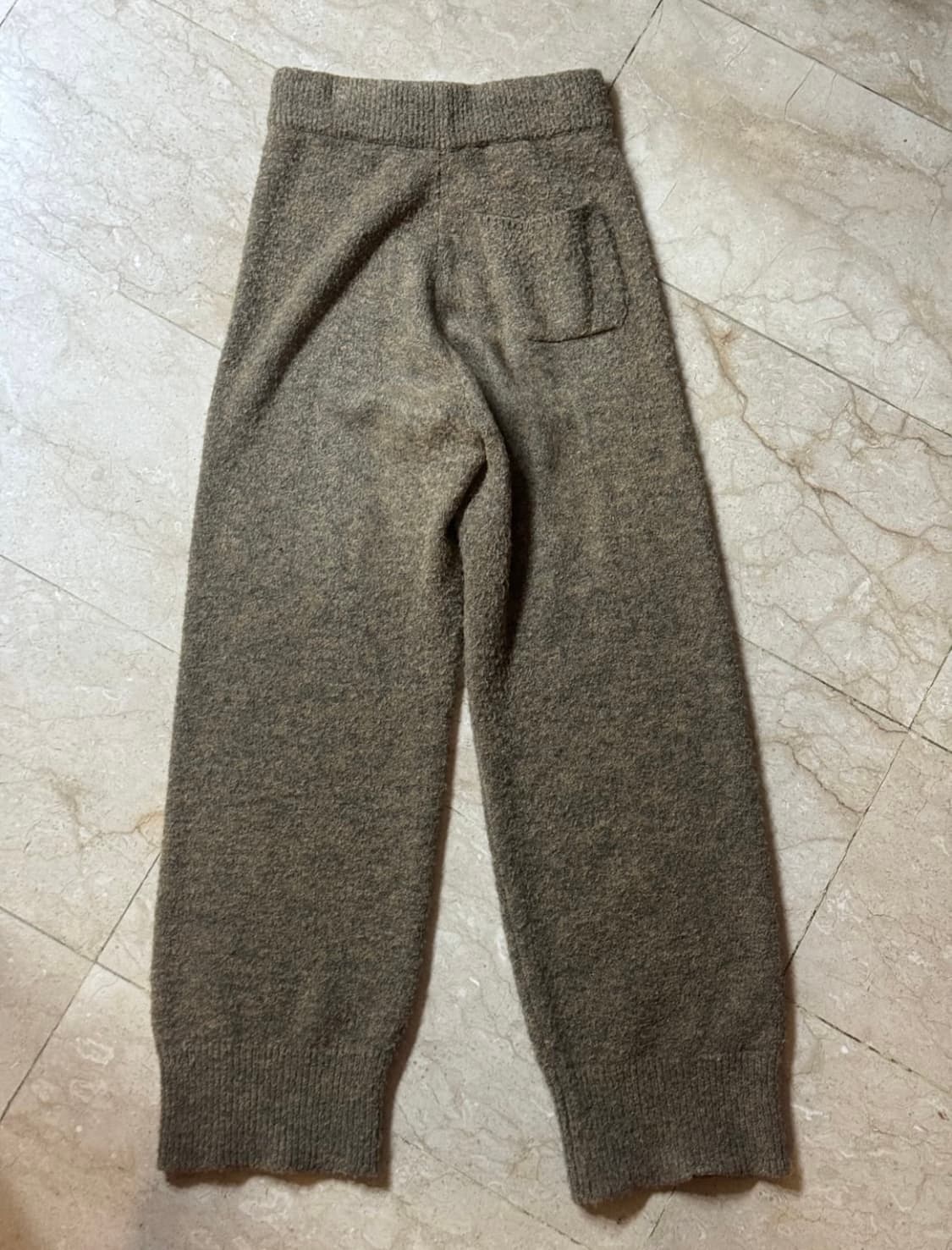 (M)아모멘토 니트 팬츠 카키 브라운 상품이미지2