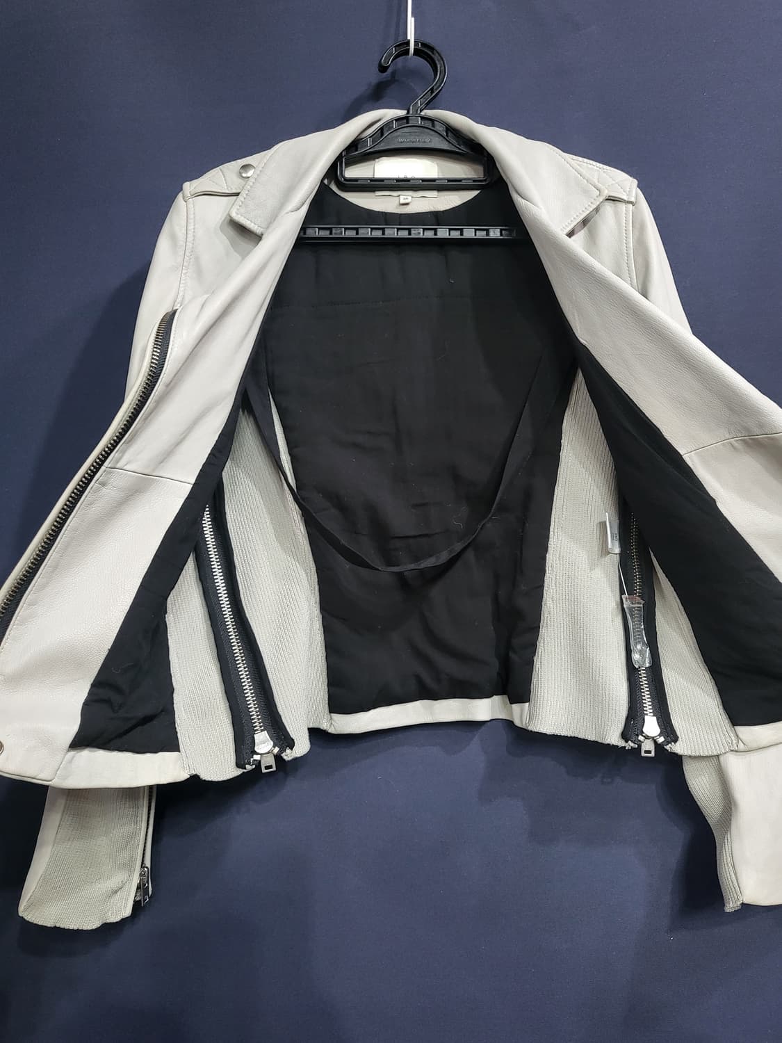 이로 양가죽 니트자켓 상품이미지5