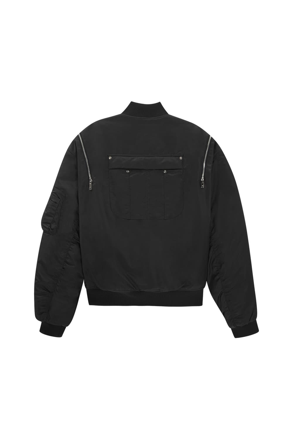 Oy BACK POCKET DOUBLE ZIP BOMBER-BLACK 상품이미지2